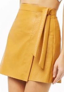 Idem Ditto "Faux Leather Wrap Mini Skirt"
